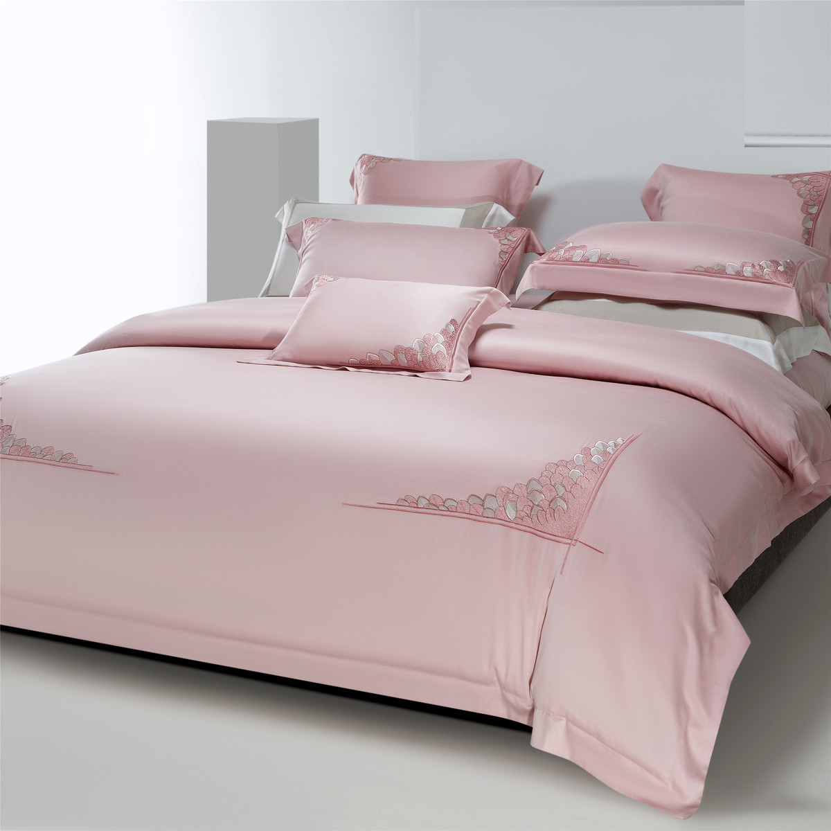 热销100支兰精天丝磨毛四件套长绒棉床上用品加厚绣花高档奢华全