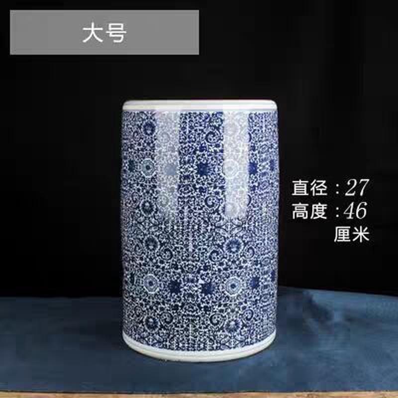 景德镇箭筒书画卷轴字画缸瓷器青花陶瓷帽筒放伞筒大花瓶客厅摆件