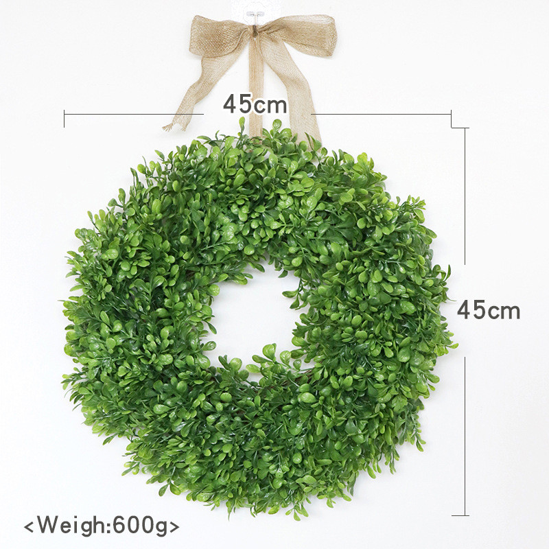 厂家仿真婚礼花环森系黄杨木庭院布置道具家居门饰花圈批发