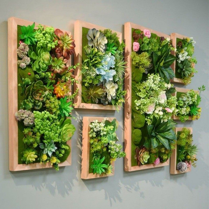 仿真多肉绿植装饰框北欧植物壁挂墙壁装饰立体挂墙绿植背景墙,家居饰品,壁饰,淘宝优惠券,粉丝福利购,淘宝优惠卷