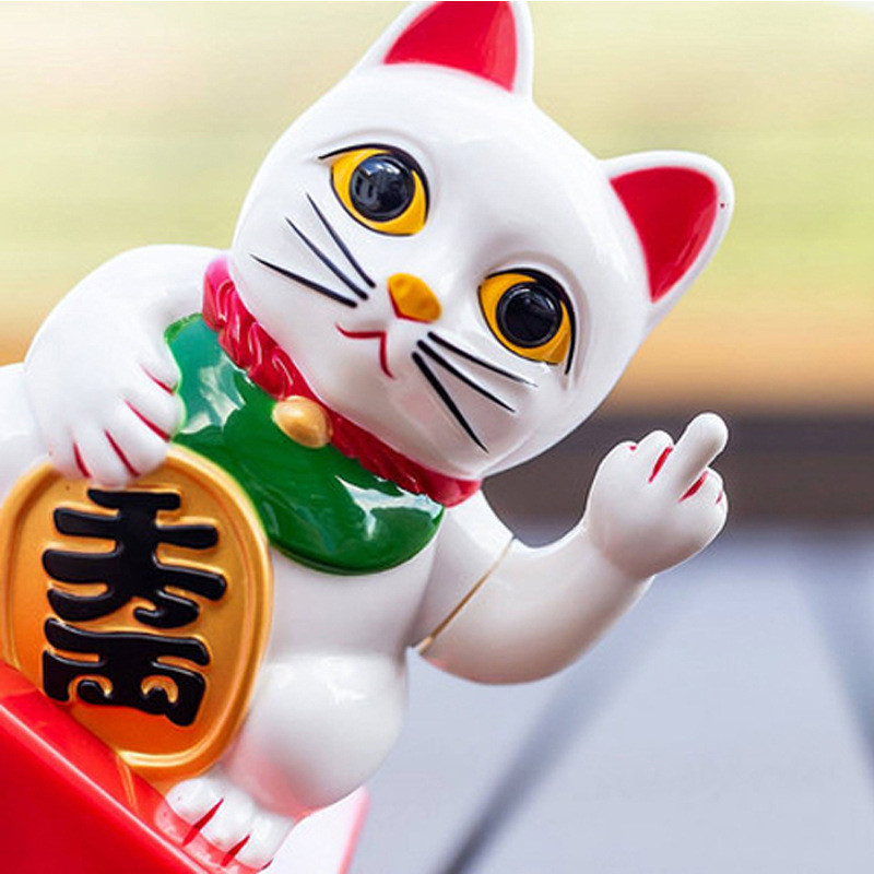 五個手勢中指招財貓擺件LUCKY CAT豎中指幸運貓招財貓好運擺件