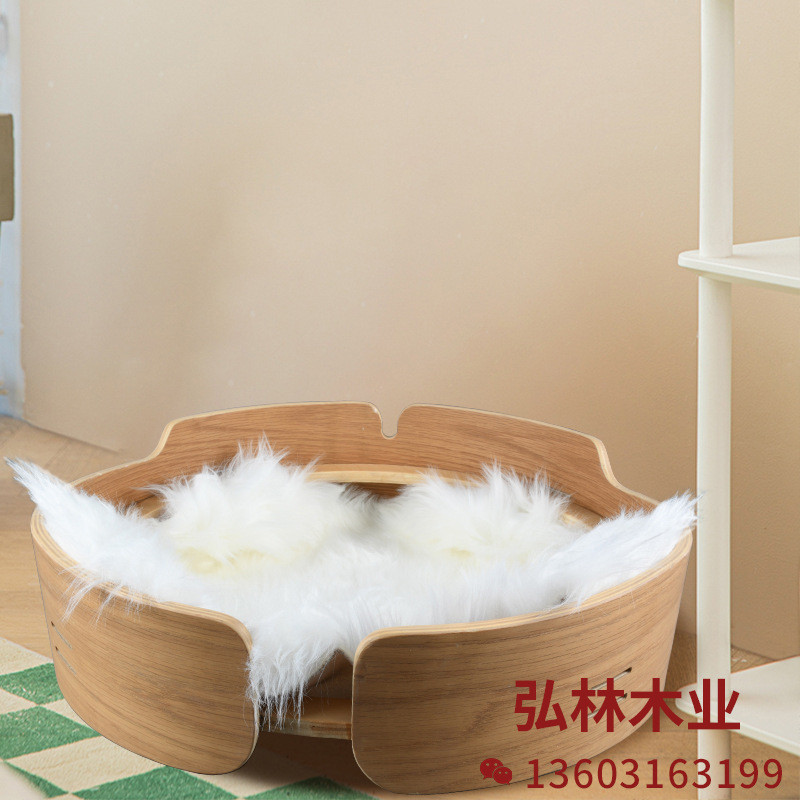 热销猫窝四季通用木质猫窝猫床猫咪房子单层多猫猫咪用品猫屋宠物