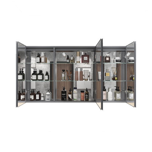 m204现代智能镜柜柜发光防雾带灯卫生间双面浴室挂墙收纳太空铝