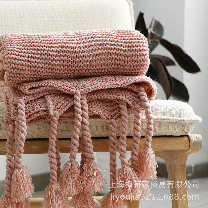 北欧ins网红粗流苏编织针织秋冬加厚办公室午睡沙发毯毛毯毯盖毯,床上用品,休闲毯/毛毯/绒毯,淘宝优惠券,粉丝福利购,淘宝优惠卷
