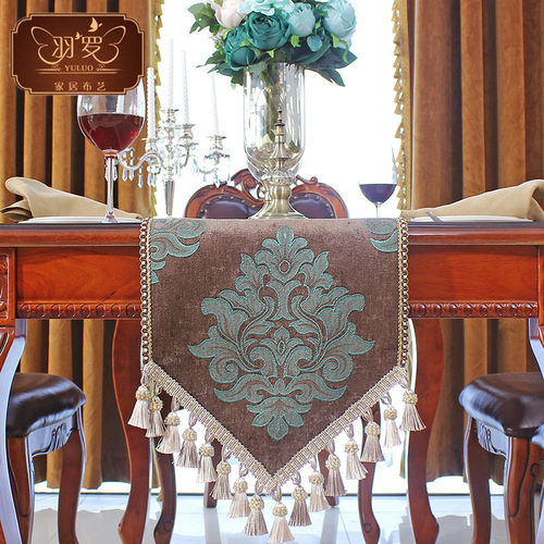 热销批发美式古典桌旗欧式桌布装饰茶几中式餐桌旗布床旗床尾巾长