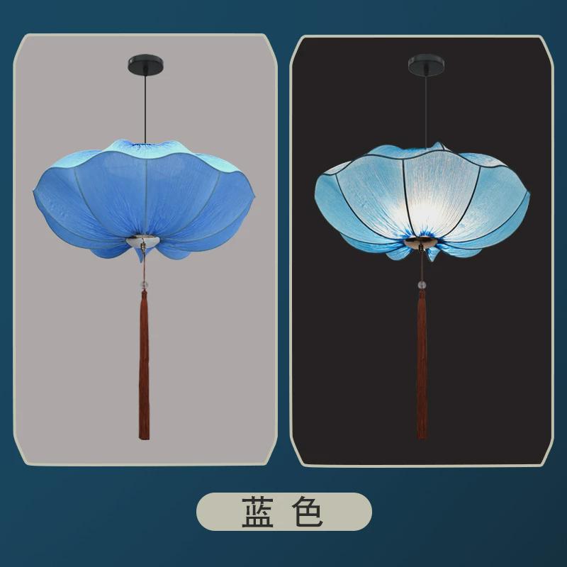 装饰中式布艺莲花吊灯笼中国风古典饭店餐厅商场婚礼新款吊挂灯