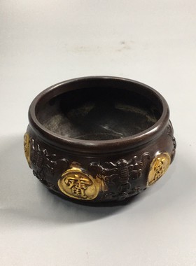 聚宝盆黄铜中式桌面摆件家用客厅装饰招聚铜制品店铺新年开业礼品