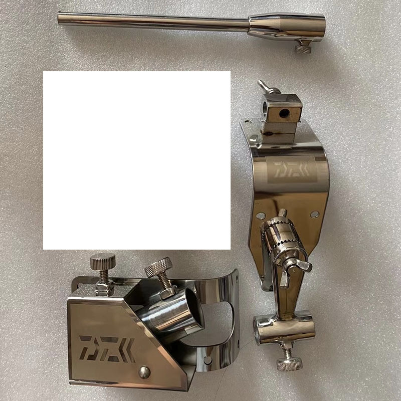 加厚不锈钢钓箱配件金色批发29升钓箱三件套白钢钓箱炫彩伞架直角