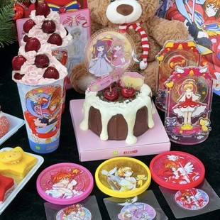 奈雪 茶联名魔卡少女樱周边流沙杯垫立牌摆件变换光栅卡精美礼品