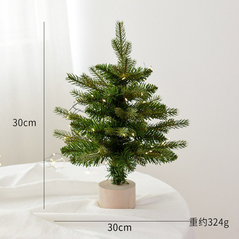 圣诞节装饰豪华加密pe桌面圣诞树摆件橱窗带灯圣诞树家用柜台