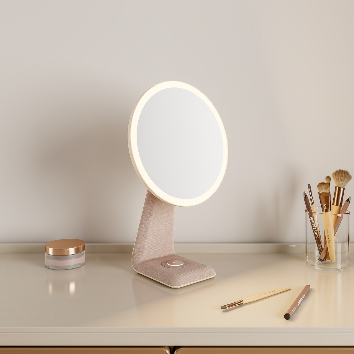 新品台式女生宿舍网红小夜灯镜子两用智能补光led化妆镜灯镜