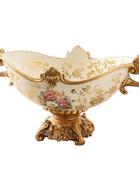 欧式桌面摆件白色复古插花树脂花瓶书架创意家居电视柜装饰品摆设