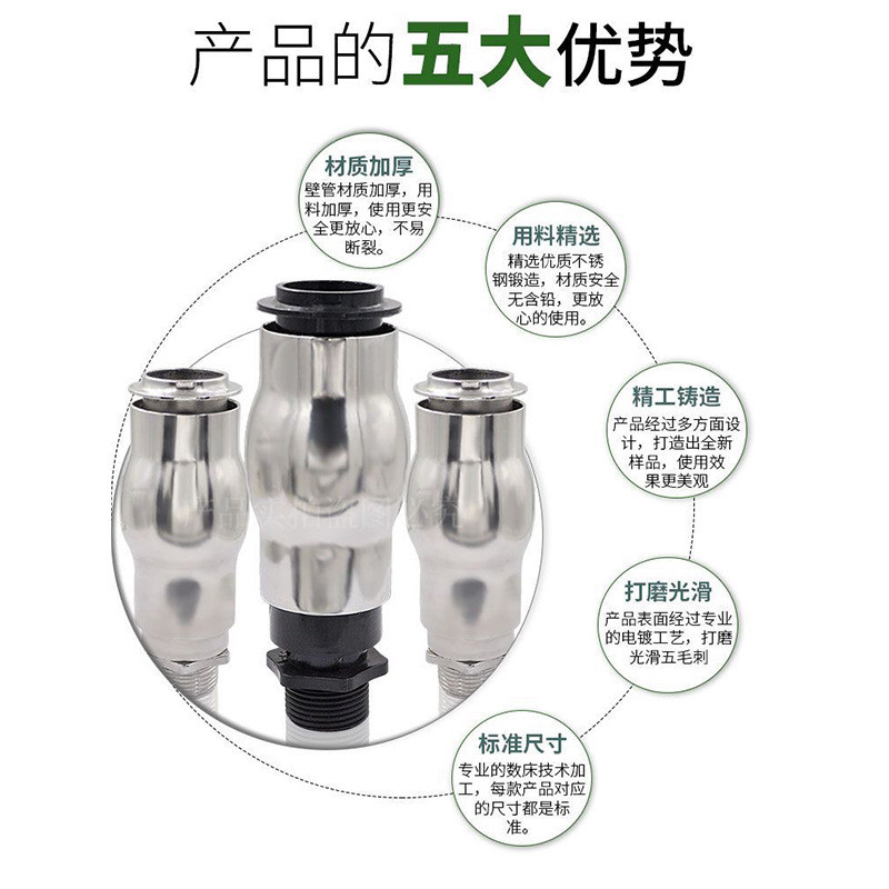 不锈钢304欧式玉柱泡沫喷头鼓冰加气掺气加气欧泡水景景观1寸dn25