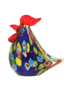 轻奢简约风格创意家居工艺品桌面客厅公鸡母鸡琉璃工艺品摆件水晶