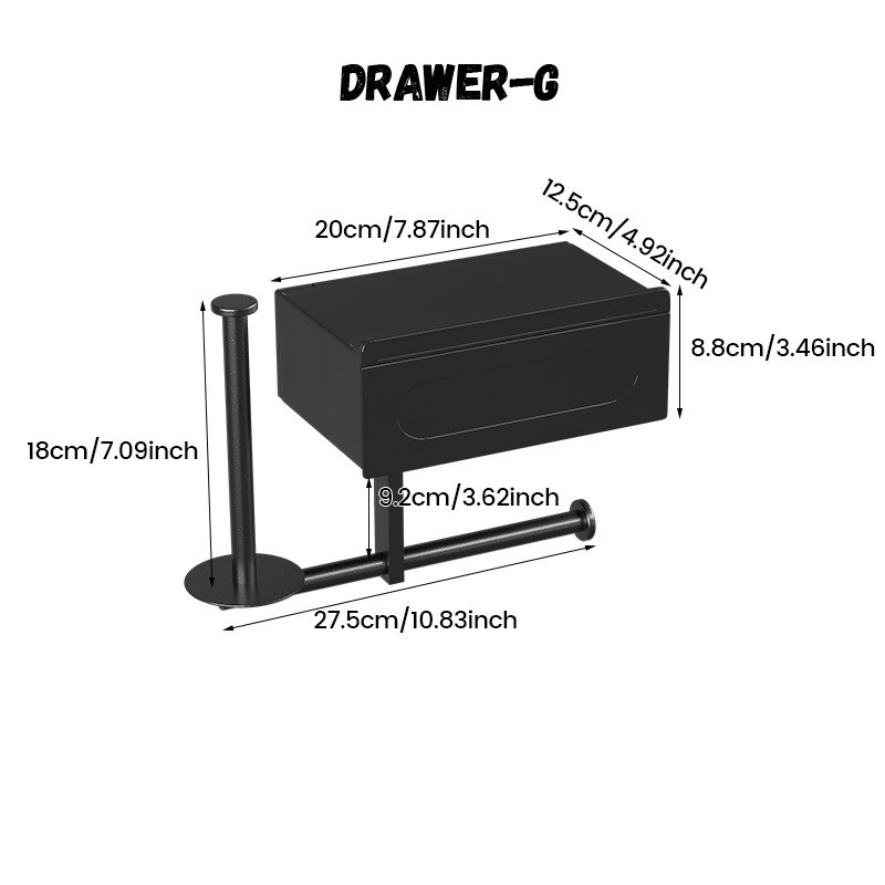 浴室抽屉纸巾盒家用免打孔创意抽纸手机架卷纸筒卫生间收纳置物架