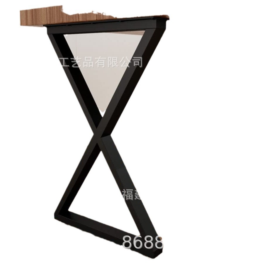 铁艺x 形金属桌腿重责任金属台腿工业台木板，黑色无腿