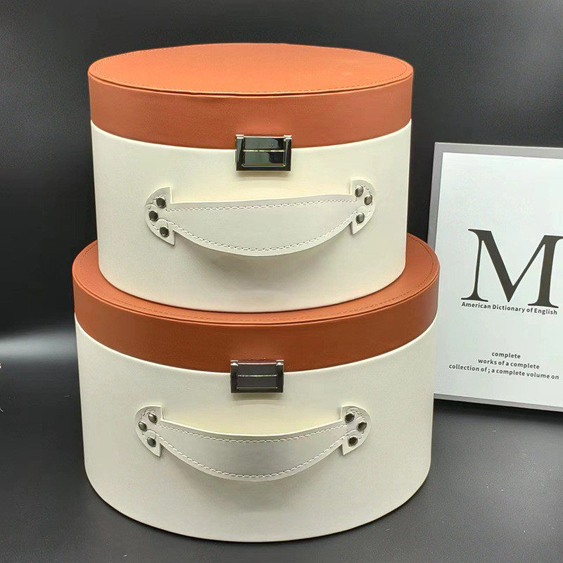 皮质样板房圆形现代简约收纳盒摆件衣帽间衣柜手提收纳箱帽子圆盒,收纳整理,收纳箱,淘宝优惠券,粉丝福利购,淘宝优惠卷