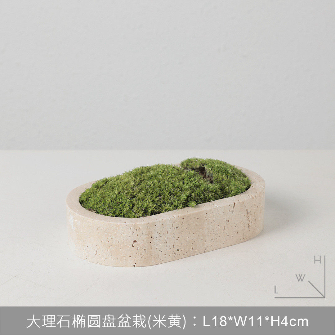 简约大理石软装绿植客厅玄关柜样板间办公室书房仿真盆栽饰品摆件