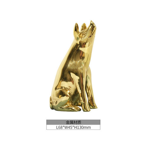 现代简约创意动物金猪饰品现代样板间客厅玄关酒柜室内软装摆件
