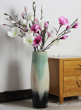 景德镇现代陶瓷落地大花瓶花插 颜色釉落地花瓶 家饰批发