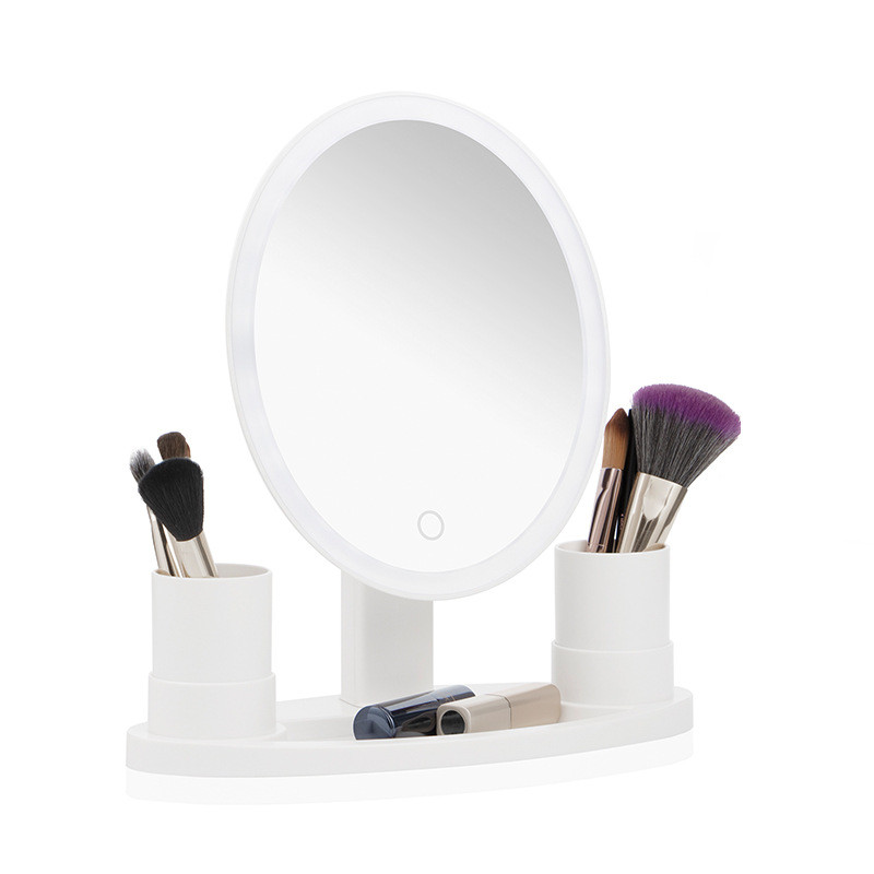 厂家凯文倍可收纳底座台镜5led化妆镜放大梳妆镜触摸感应台式镜子