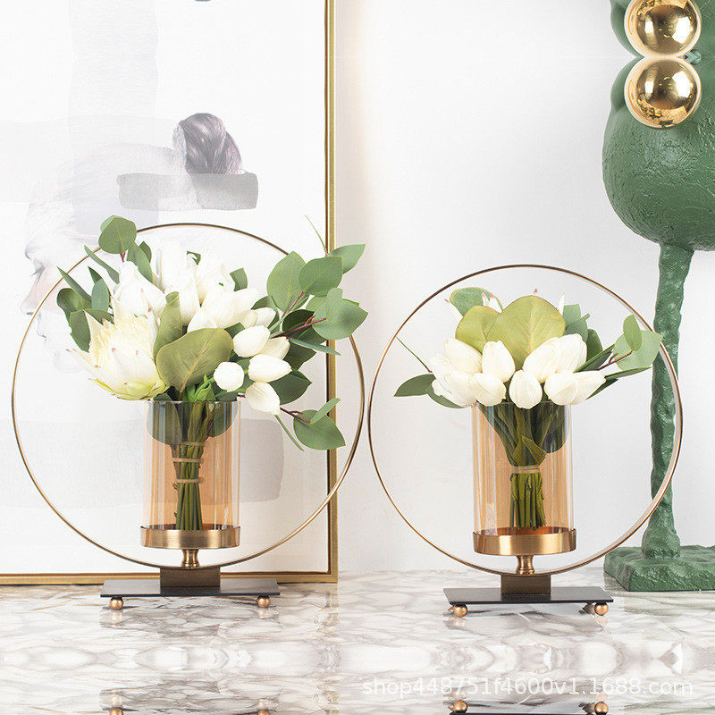 热销欧式现代新中式烛台金属仿真花器家居装饰品客厅酒柜餐桌花瓶,鲜花速递/花卉仿真/绿植园艺,多肉植物,淘宝优惠券,粉丝福利购,淘宝优惠卷