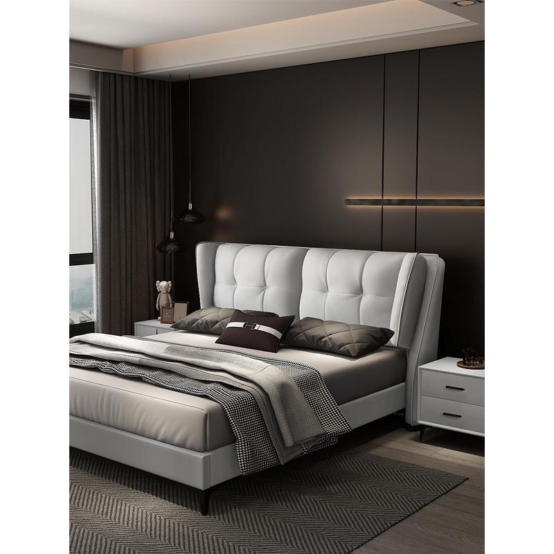 实木床头板软包现代简约落地床靠背板单买新款科技布床头