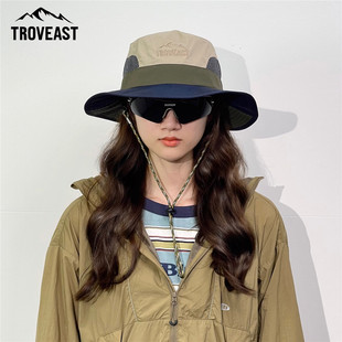 亲子款撞色速干渔夫帽夏季披肩护脖儿童遮阳帽户外出游露营登山帽