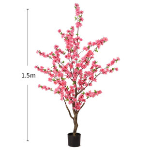 仿真桃花假树盆栽落地摆设装饰桃树客厅花室内树假塑料植物景观树