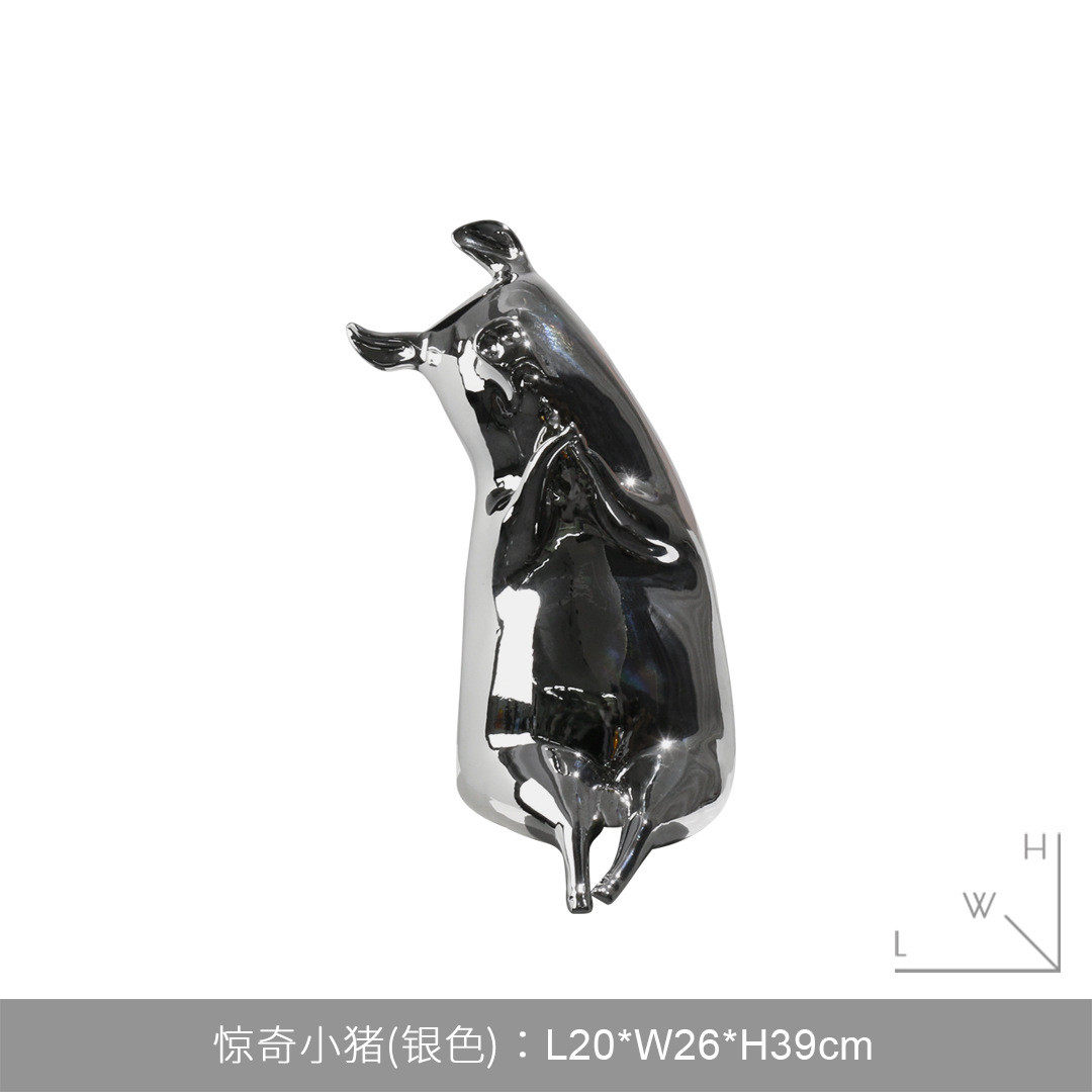 样板间摆件树脂卡通动物小猪创意客厅家居儿童房样板间展厅装饰品