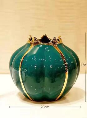 北欧创意新中式轻奢陶瓷花瓶摆件客厅样品酒店房软装饰品