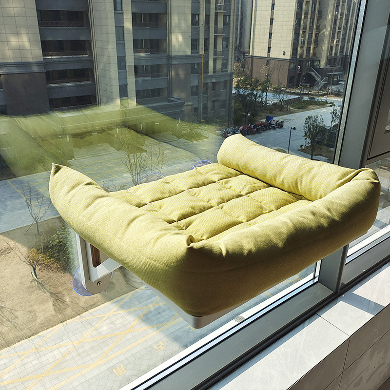 阳台猫吊床窗户木质悬挂秋千晒太阳玻璃吸盘猫窝免打孔猫咪猫爬架