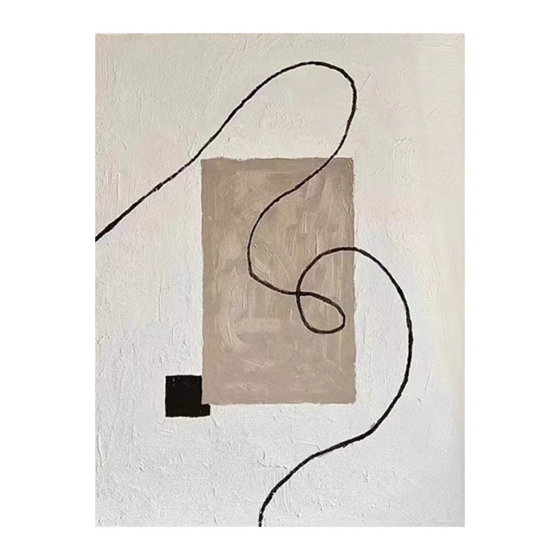 手绘奶油风横竖幅小众手绘挂画客厅沙发玄关背景墙抽象墙壁画餐厅