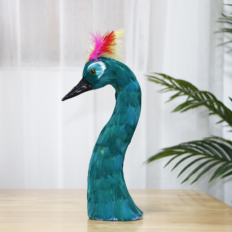 mnx2仿真孔雀头模型摆件孔雀宴婚宴桌面羽毛酒店餐桌道具摄影婚庆