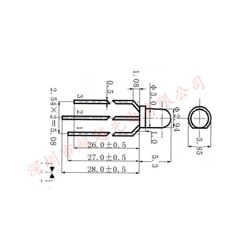 3mmf3透明红翠绿共阴led直插灯珠led发光二极管指示灯红翠绿双色