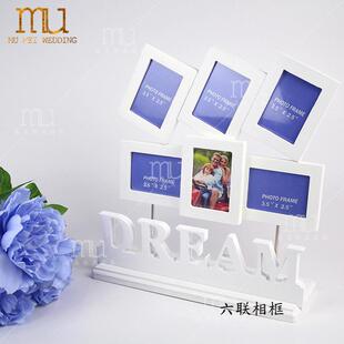 婚庆道具相框舞台背景布置三件套组六联款木质款欧式相框单人相框