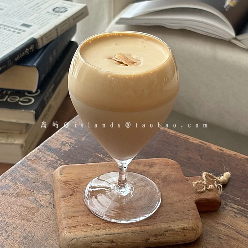 ins高颜值复古矮脚杯咖啡杯创意个性水滴杯甜品杯特调水果茶杯子