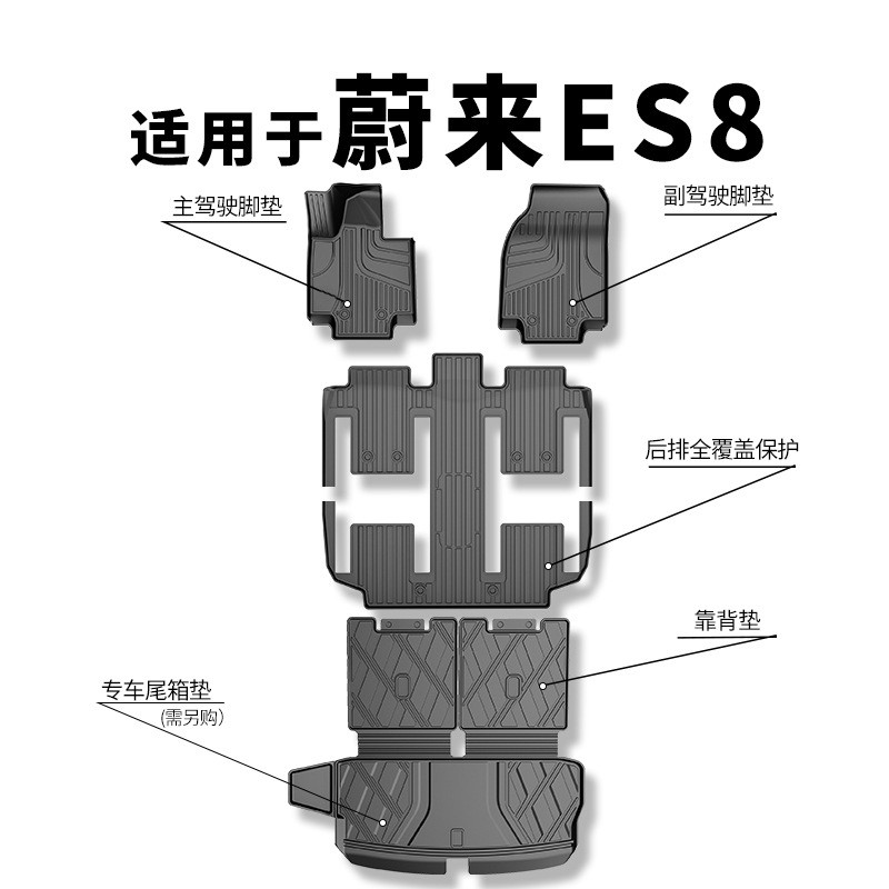 适用于防水大全包围专车专用es8TPE汽车脚垫改装配件