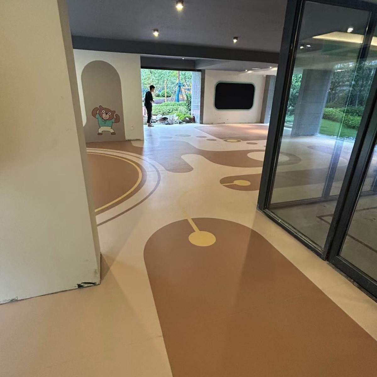 热销3d打印现货地胶健身房儿童场所办公游乐园地板防滑耐磨地板生