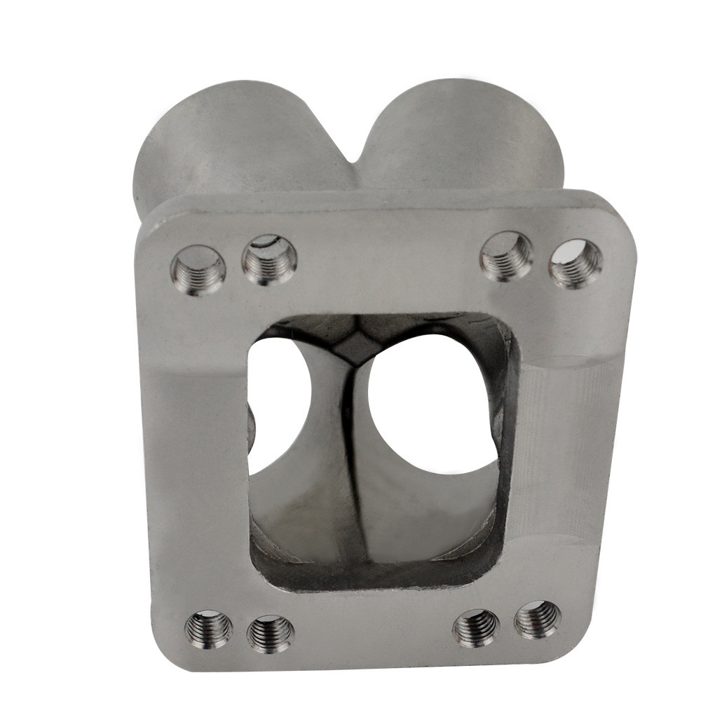 热销跨境改装汽配不锈钢法兰4孔喷砂底座适用于t3/t4涡轮