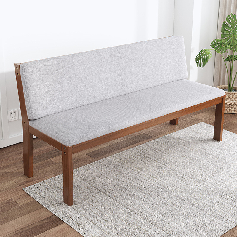 实木休闲沙发椅软包家用客厅靠背椅洽谈简约双人餐桌椅长凳