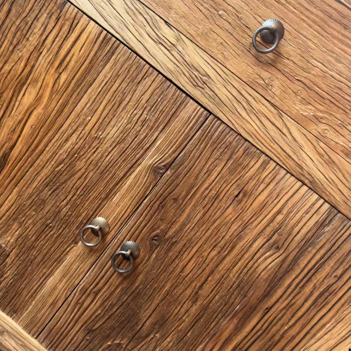 热销老榆木茶水间客厅餐边柜新中式风化斗柜全实木置物架储物收纳