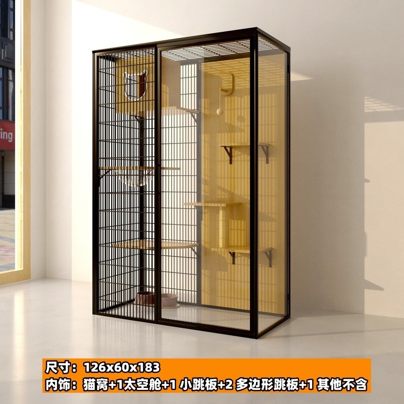 hp宠柜玻璃猫笼家用猫别墅超大空间豪华大型猫屋猫咪笼子展示柜现