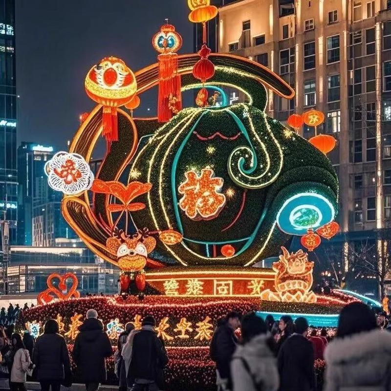 春节大型户外仿真工艺品造型景观小品摆件绿雕动物造型厂家生产
