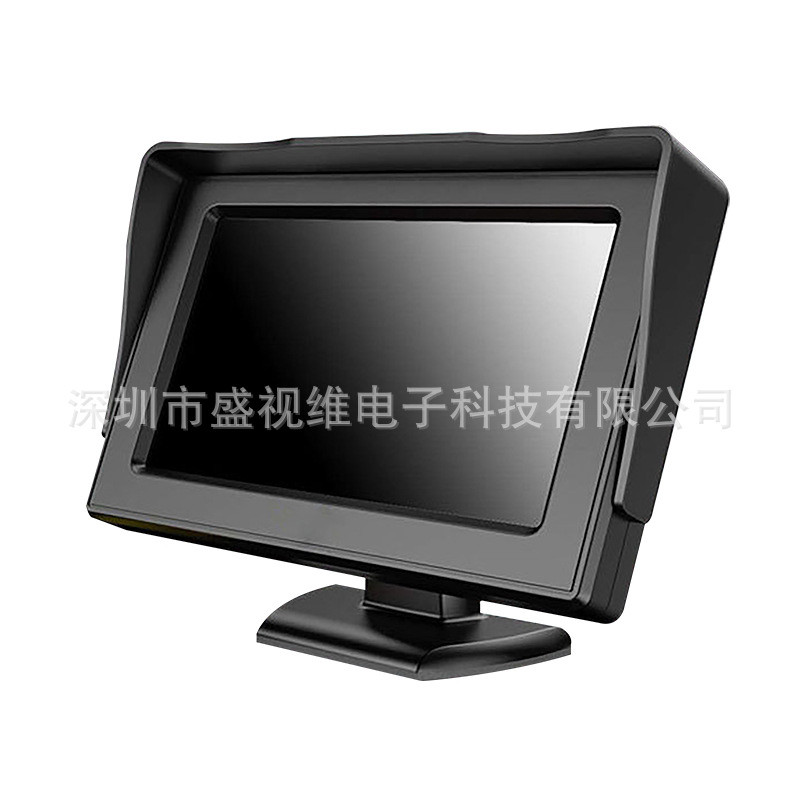 高清4.3寸台式车载显示器液晶显示屏2路AV视频输入12-24V通用