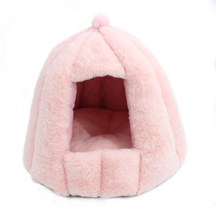 厂家批发蒙古包狗窝兔绒窝猫窝封闭式 保暖深度睡眠窝 四季