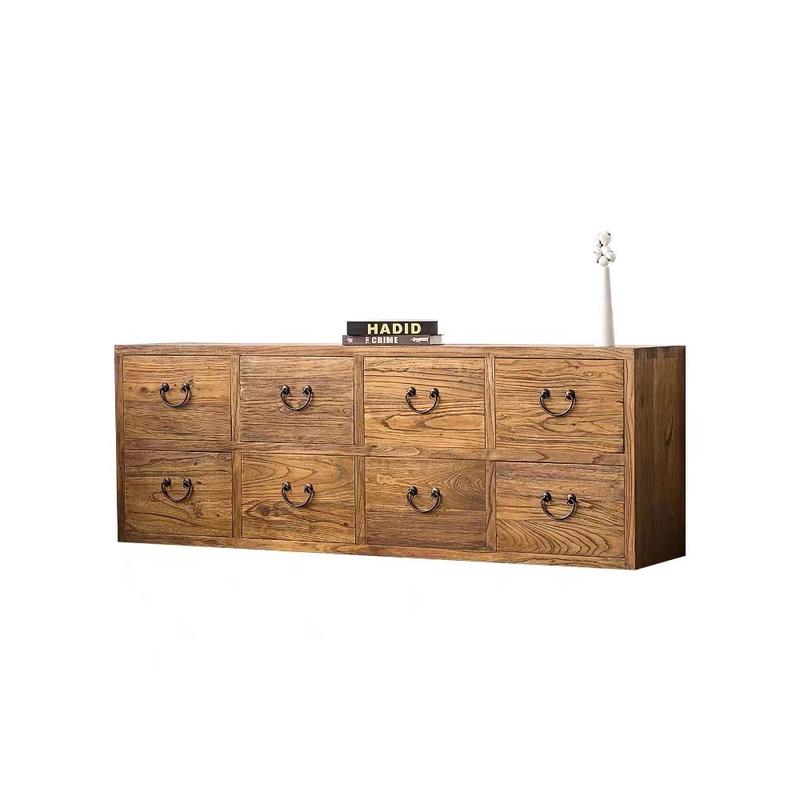 实木斗柜老榆木电视柜中式客厅储物柜抽屉矮柜复古餐边柜抽屉式