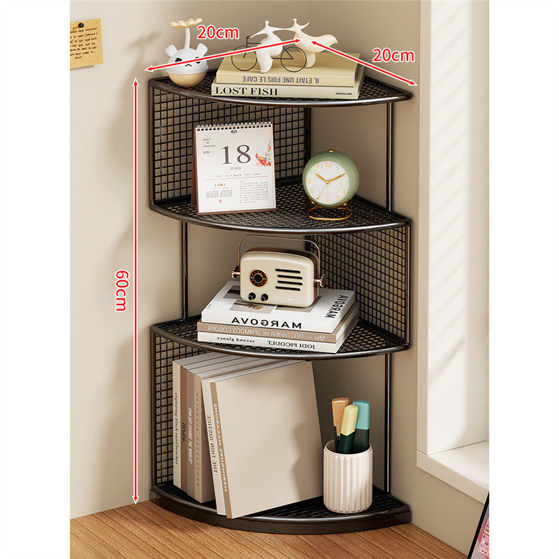 桌面转角置物架桌上三角书架拐角工位多层小型办公桌扇形收纳架子