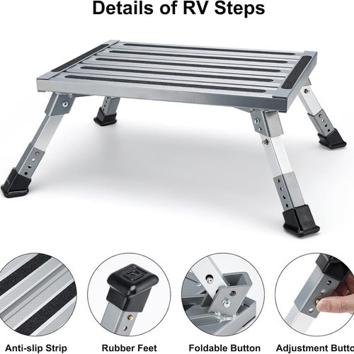 热销房车凳可调高度 rv 台阶凳铝凳踏凳踏步rv step铝合金房车踏