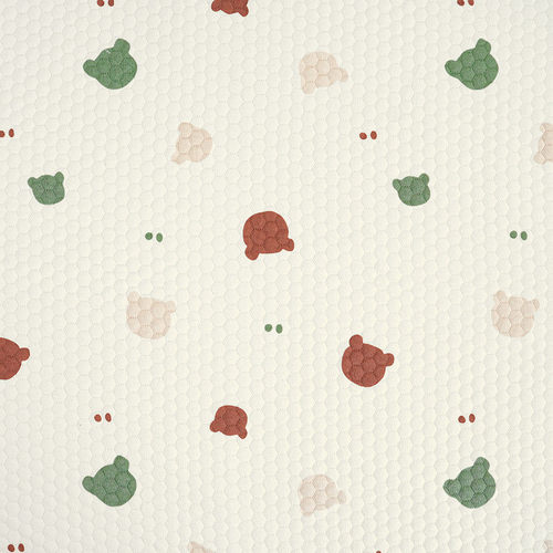 六边形夹丝棉空气层面料印花夹棉布面料婴童爬服睡袋家居服秋冬